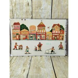 Vtg Country Main Street Stores Meyercord Decal Sheet Kids Monkey Minstrel